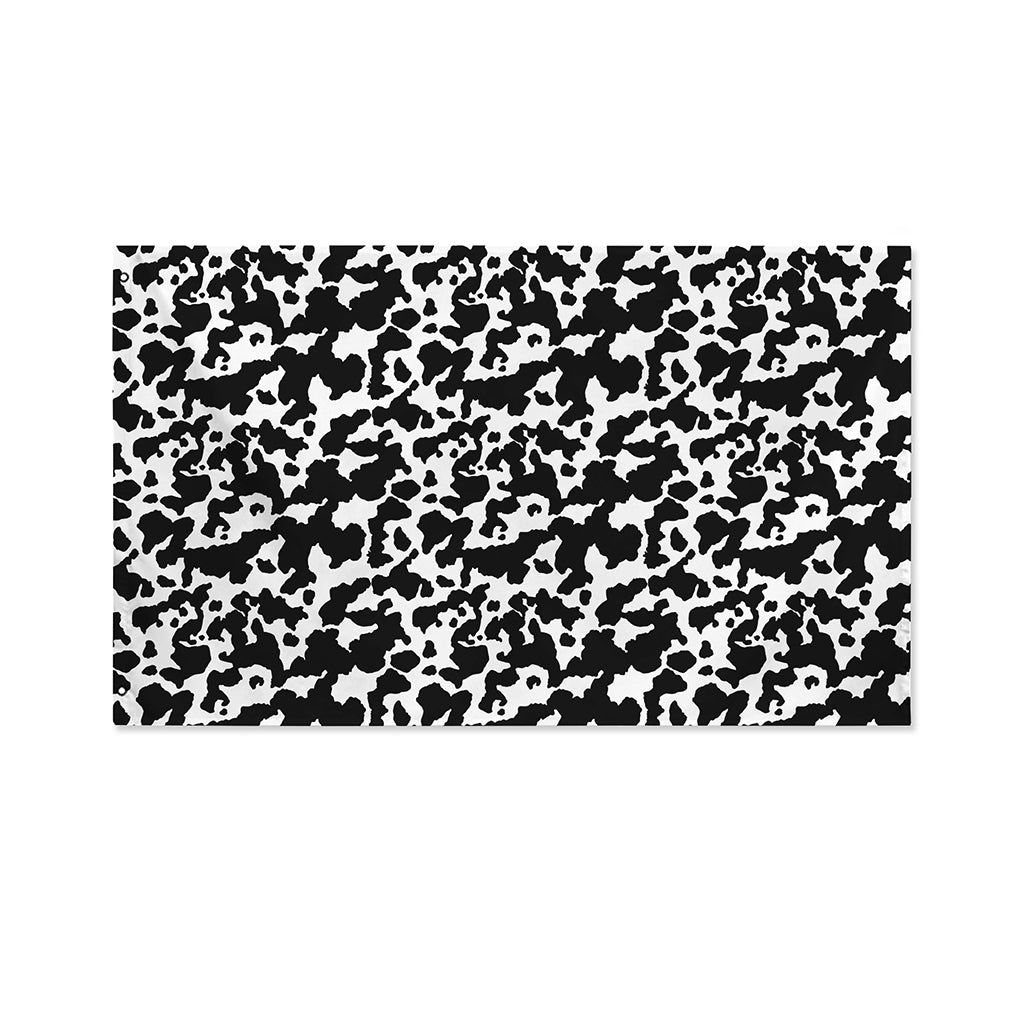Black And White Cow Pattern Print Polyester Flag