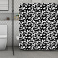 Black And White Cow Pattern Print Polyester Shower Curtain