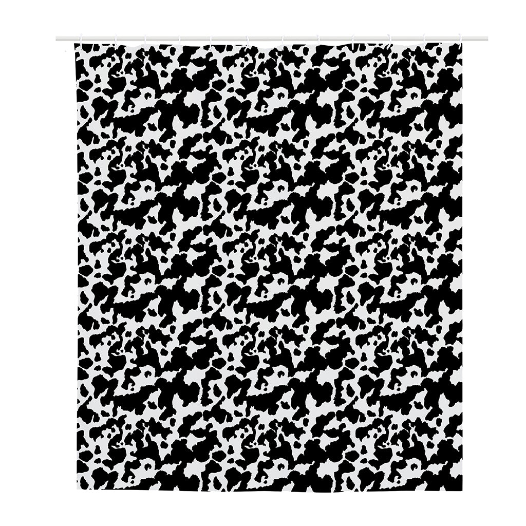 Black And White Cow Pattern Print Polyester Shower Curtain