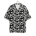 Black And White Cow Pattern Print Rayon Hawaiian Shirt