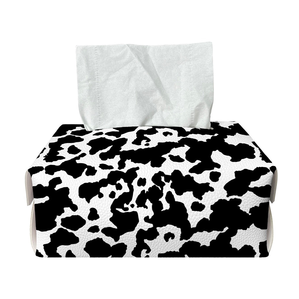 Black And White Cow Pattern Print Rectangle Tissue Box Cover