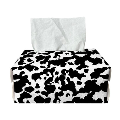 Black And White Cow Pattern Print Rectangle Tissue Box Cover