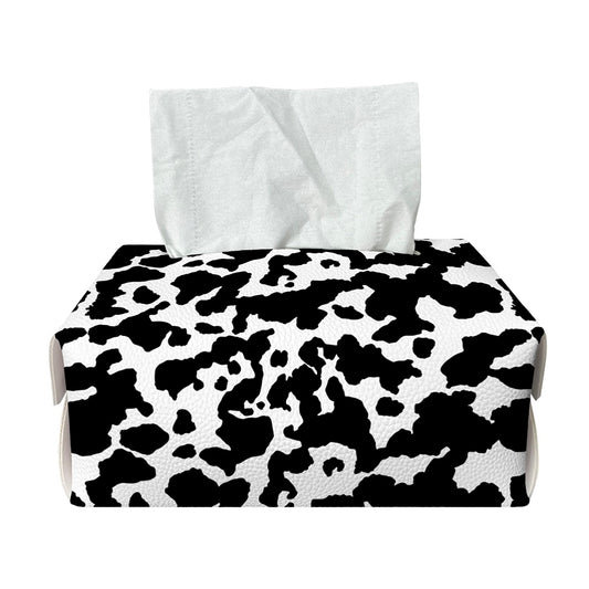 Black And White Cow Pattern Print Rectangle Tissue Box Cover