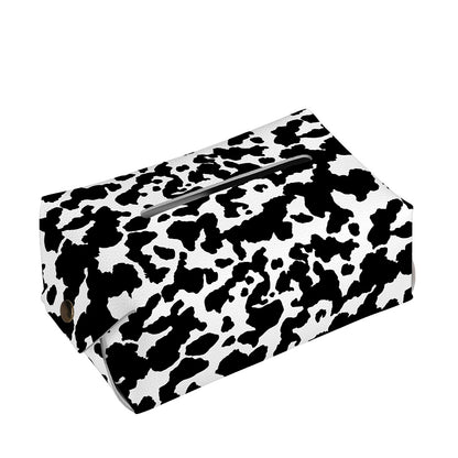 Black And White Cow Pattern Print Rectangle Tissue Box Cover
