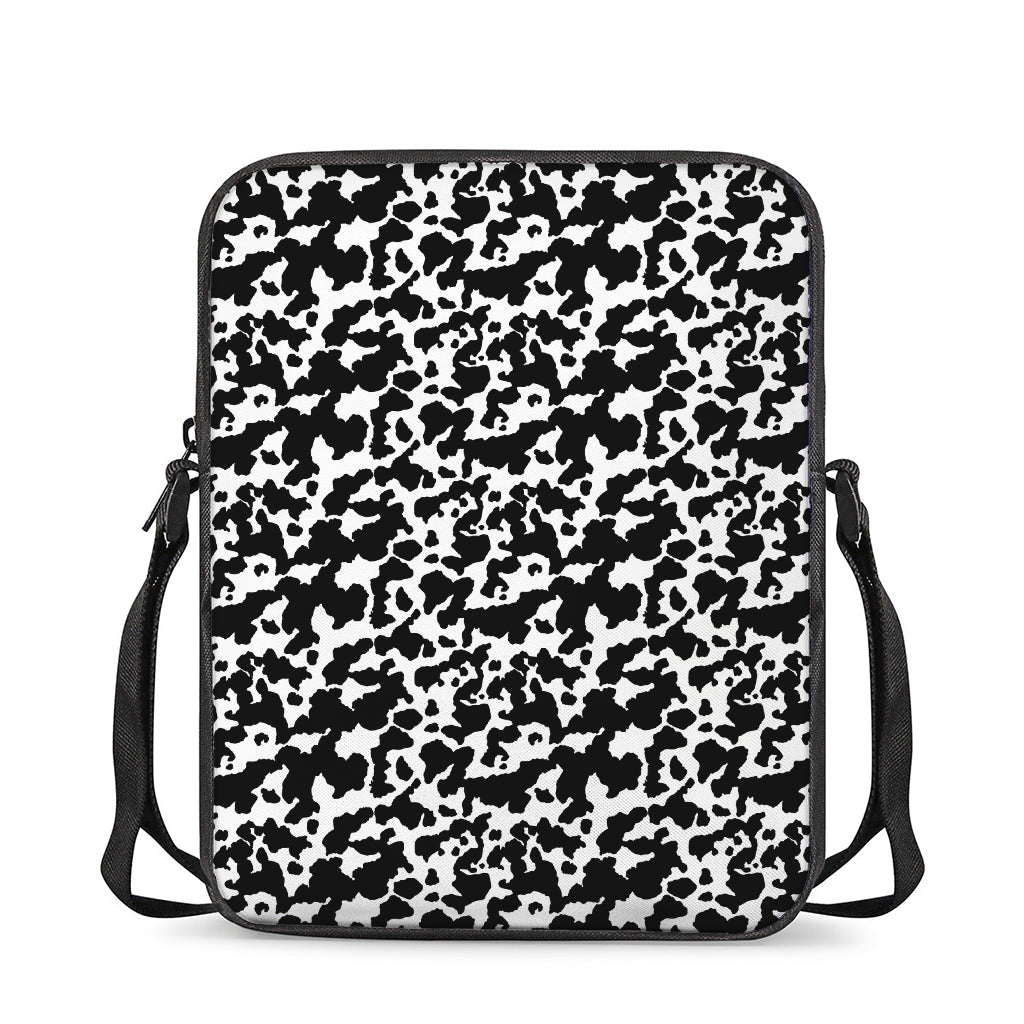 Black And White Cow Pattern Print Rectangular Crossbody Bag