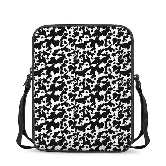 Black And White Cow Pattern Print Rectangular Crossbody Bag