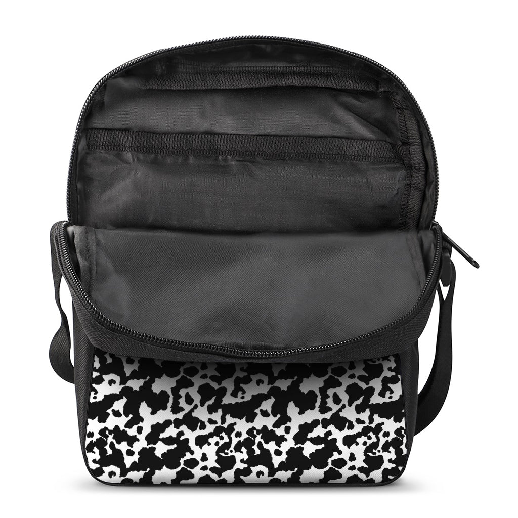 Black And White Cow Pattern Print Rectangular Crossbody Bag