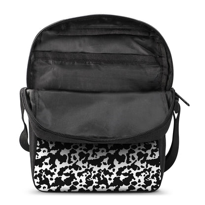 Black And White Cow Pattern Print Rectangular Crossbody Bag