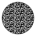 Black And White Cow Pattern Print Round Floor Mat