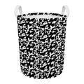 Black And White Cow Pattern Print Round Laundry Basket