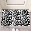 Black And White Cow Pattern Print Rubber Doormat