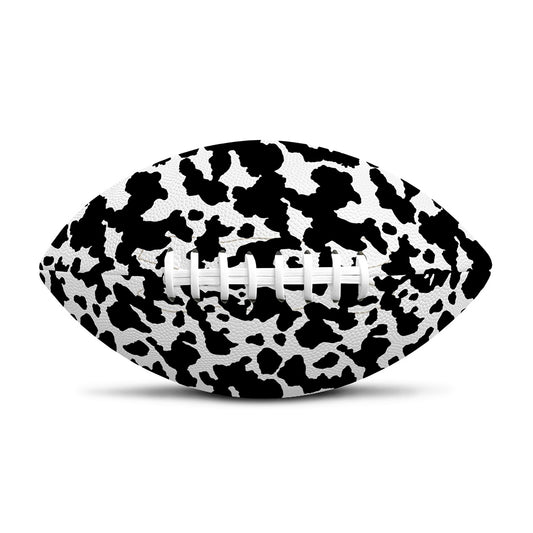 Black And White Cow Pattern Print Rugby Ball