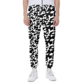 Black And White Cow Pattern Print Joggers