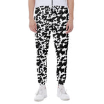Black And White Cow Pattern Print Scuba Joggers
