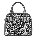 Black And White Cow Pattern Print Shoulder Handbag