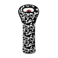 Black And White Cow Pattern Print Single Neoprene Wine Tote