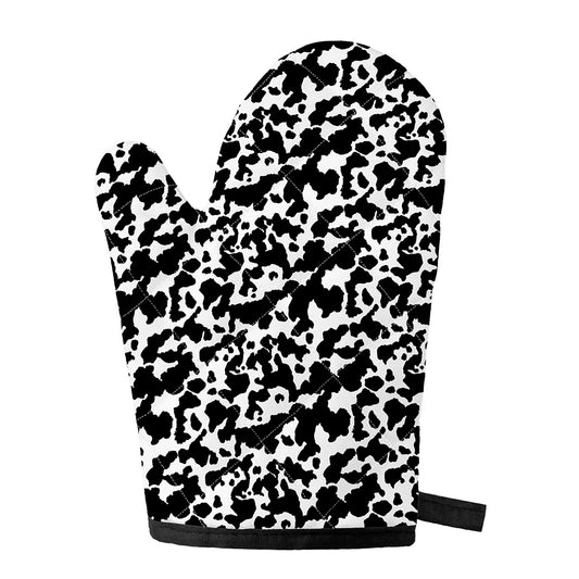 Black And White Cow Pattern Print Single Oven Mitt