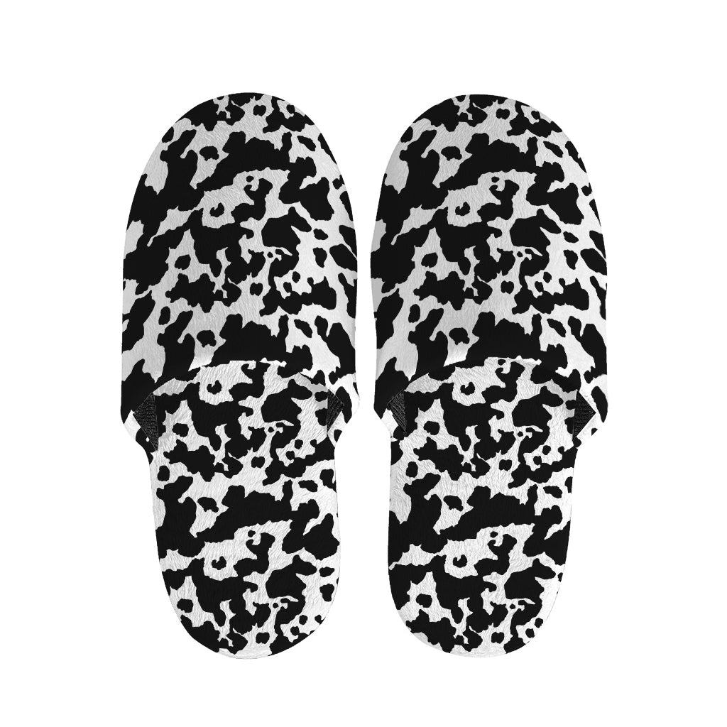 Black And White Cow Pattern Print Slippers