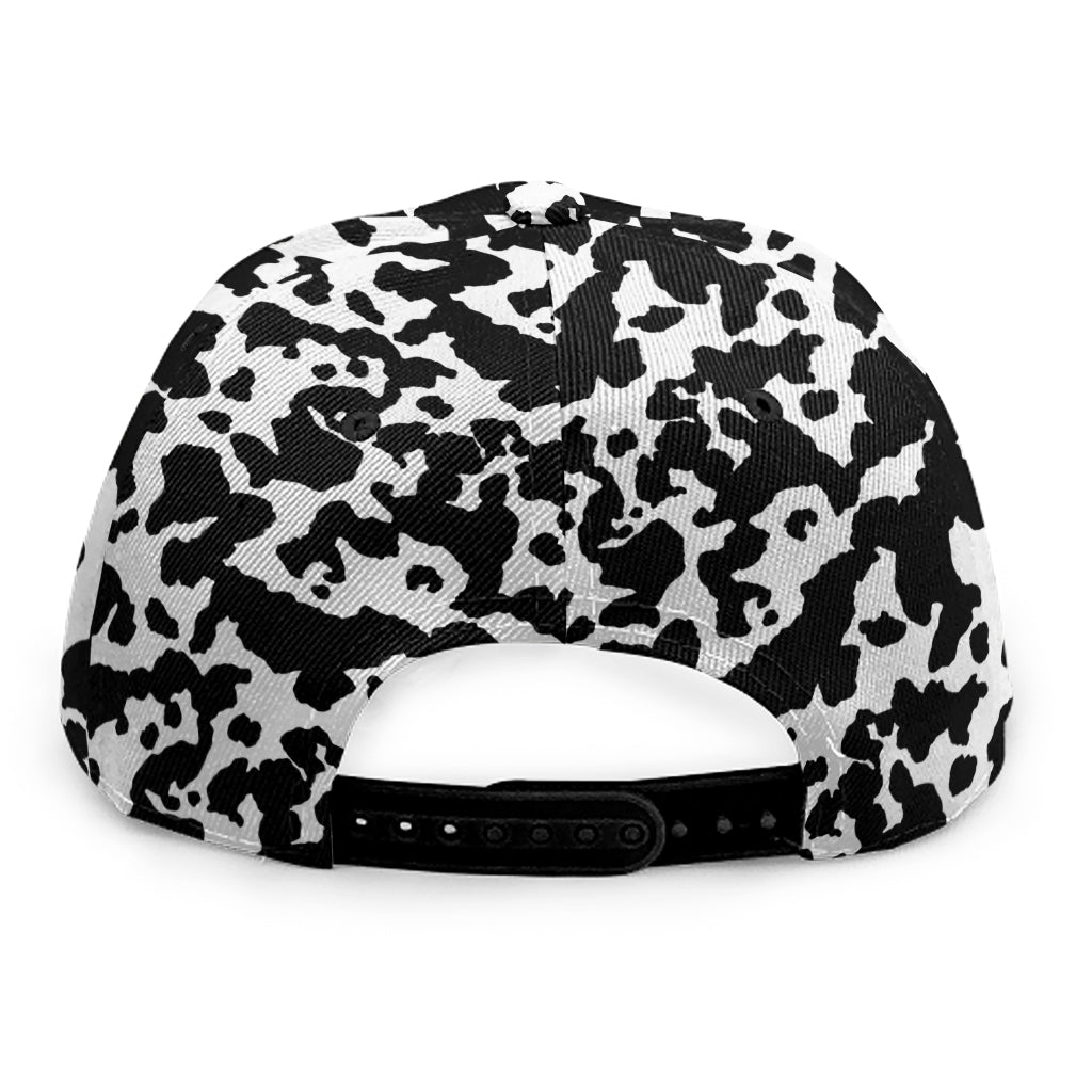 Black And White Cow Pattern Print Snapback Cap