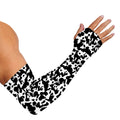 Black And White Cow Pattern Print Sun Protection Arm Sleeves