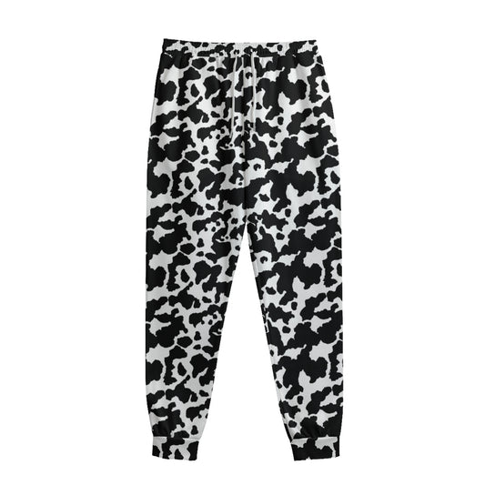 Black And White Cow Pattern Print Sweatpants