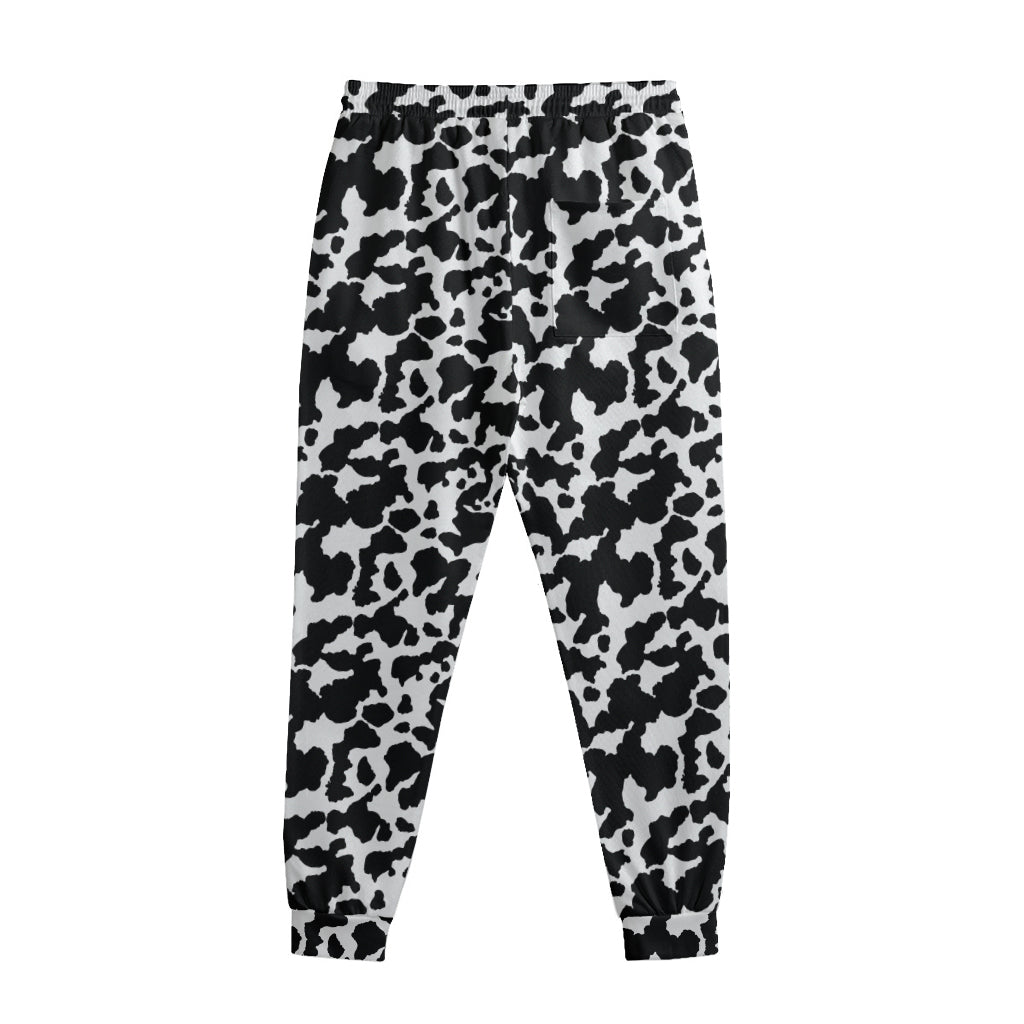Black And White Cow Pattern Print Sweatpants