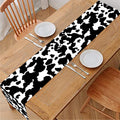 Black And White Cow Pattern Print Table Runner