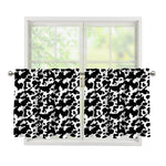 Black And White Cow Pattern Print Tier Curtains