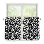 Black And White Cow Pattern Print Tier Curtains