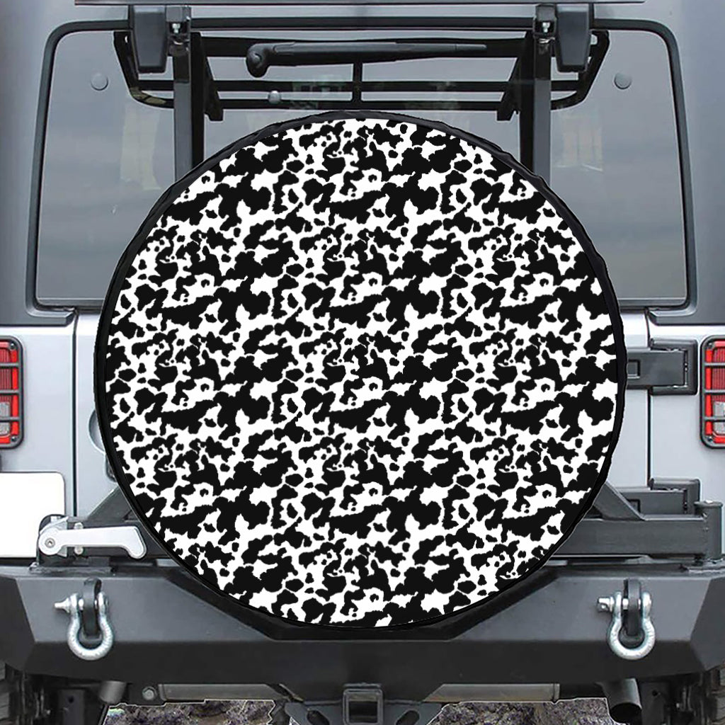 Black And White Cow Pattern Print Tire Cover