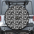 Black And White Cow Pattern Print Tire Cover With Camera Hole