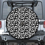 Black And White Cow Pattern Print Tire Cover With Camera Hole
