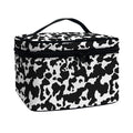 Black And White Cow Pattern Print Travel Makeup Bag
