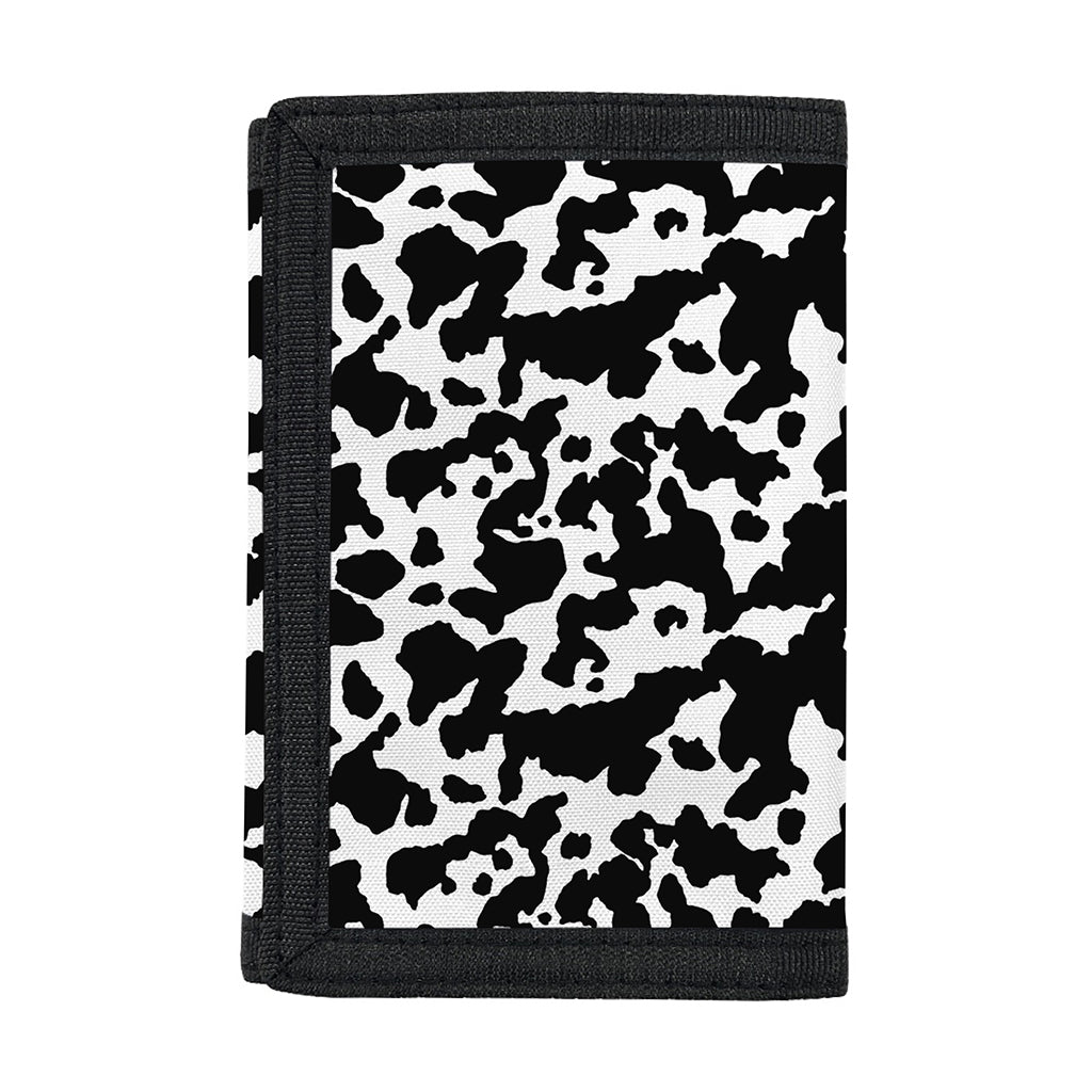 Black And White Cow Pattern Print Trifold Wallet