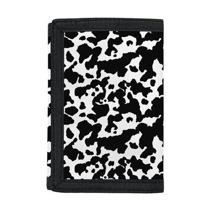 Black And White Cow Pattern Print Trifold Wallet