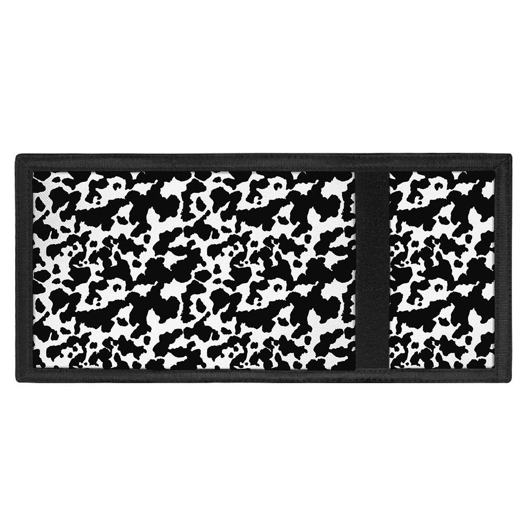 Black And White Cow Pattern Print Trifold Wallet