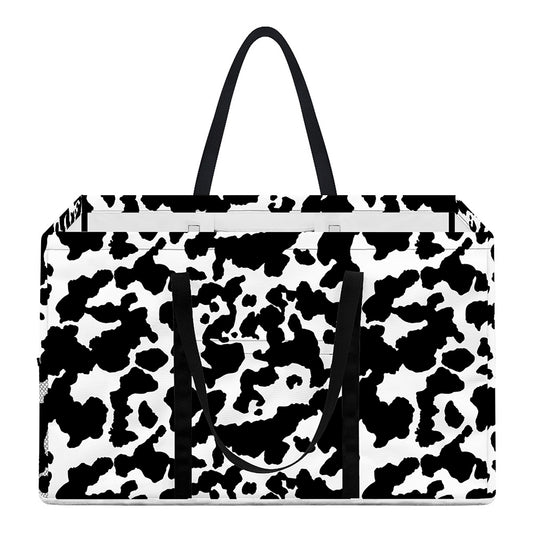 Black And White Cow Pattern Print Utility Tote Bag