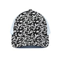 Black And White Cow Pattern Print White Mesh Trucker Hat