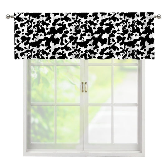 Black And White Cow Pattern Print Window Valance