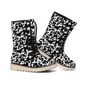 Black And White Cow Pattern Print Winter Boots