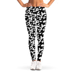 Black And White Cow Pattern Print Women's Leggings