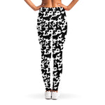 Black And White Cow Pattern Print Women's Leggings