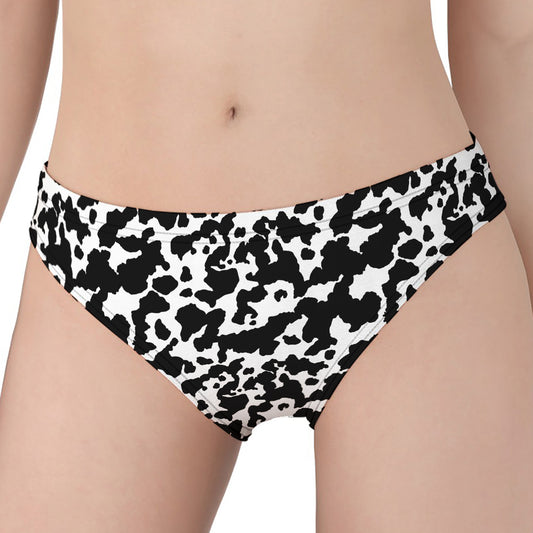 Black And White Cow Pattern Print Women's Panties