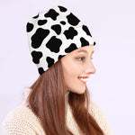 Black And White Cow Print Beanie