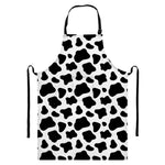 Black And White Cow Print Bib Apron With Pocket