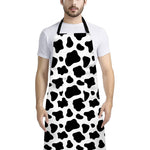 Black And White Cow Print Bib Apron With Pocket