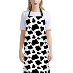 Black And White Cow Print Bib Apron With Pocket