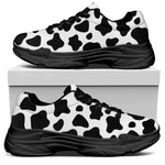 Black And White Cow Print Black Chunky Shoes