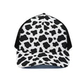 Black And White Cow Print Black Mesh Trucker Hat