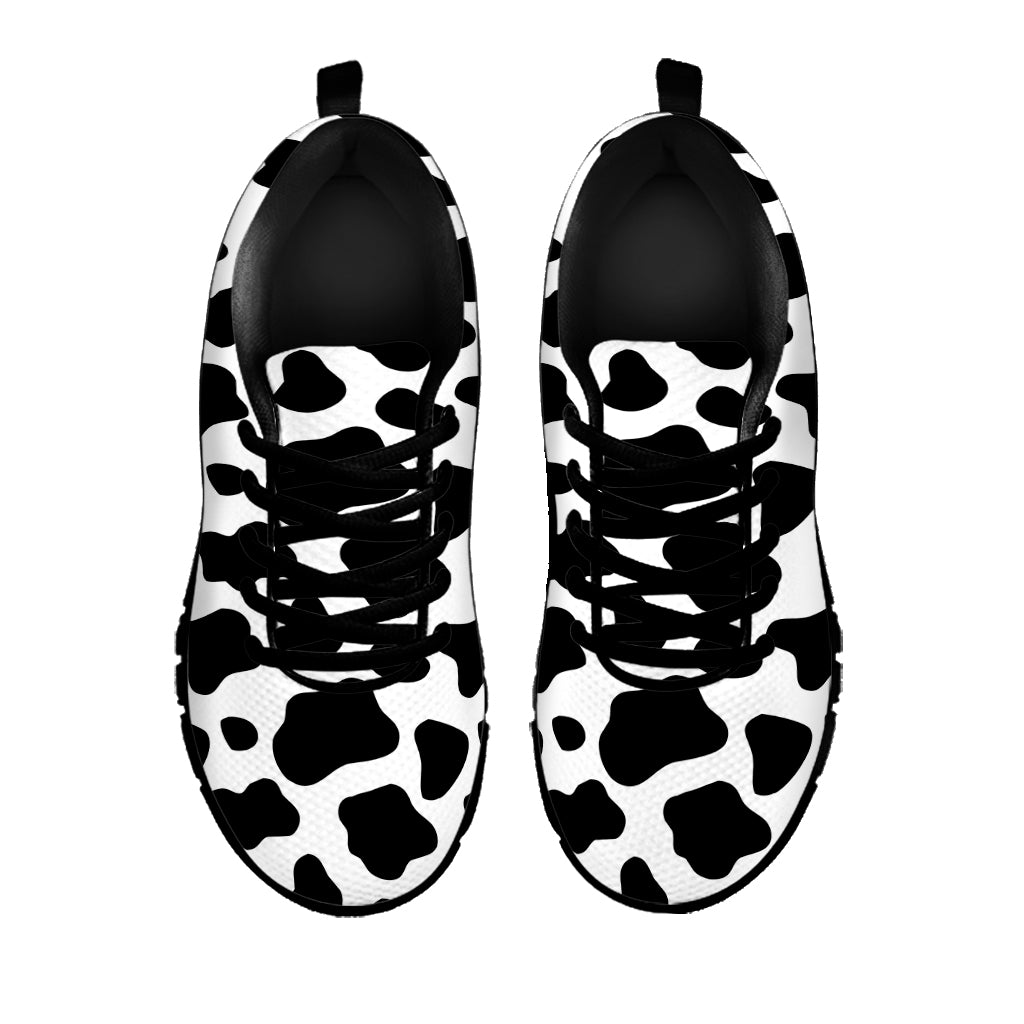 Black And White Cow Print Black Running Shoes